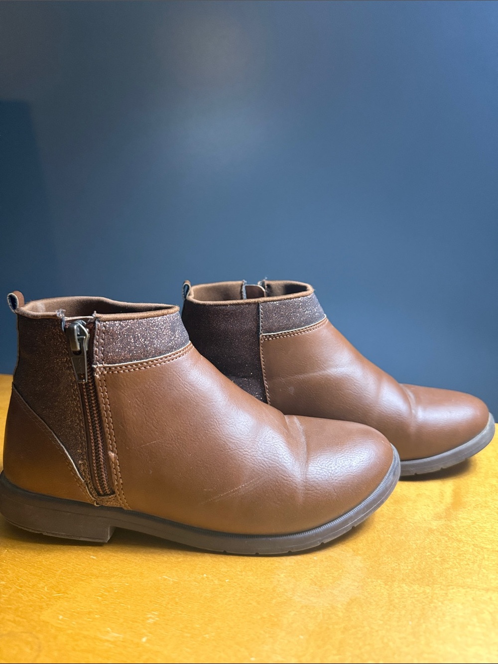 Kids Brown Ankle Boots - Classic Zip Closure